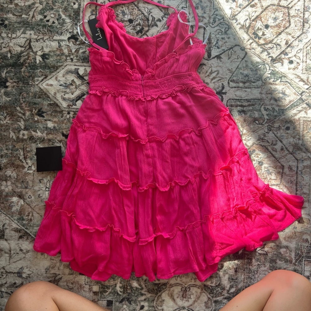 Lulu's Hot Pink Ruffled Mini Dress - Picture 8 of 14